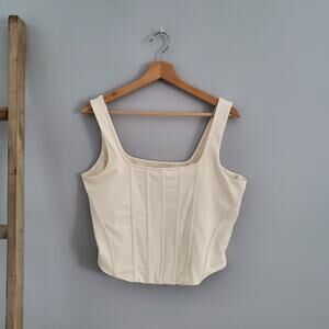 Express Women's Cream Body Contour Bustier Crop Top Size XL